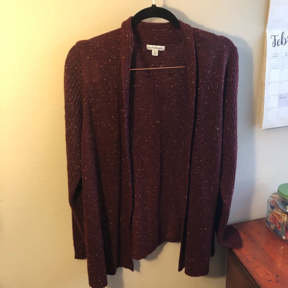 Burgundy cardigan sweater